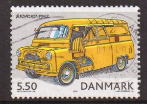 Denmark  #1231   used  2002  historic postal vehicles  5.50k  Bedford