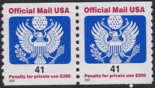 O162 41 Cent Official Coil Pair MNH