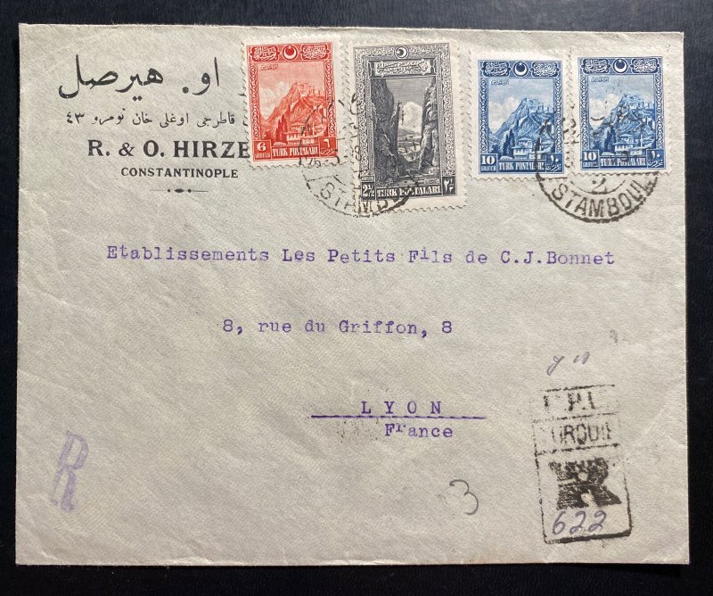 1928 Istanbul Turkey Commercial Cover To Lyon France