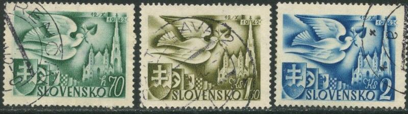 SLOVAKIA Sc#74-76 1942 Postal Conference Complete Set Used