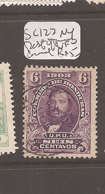 Honduras SC 122 NY Post offices Cancel VFU (3cdu) 