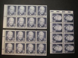 Scott 1393a, 6c IKE, Booklet pane of 8, 3 diff end tabs, dull gum, MNH Beauty