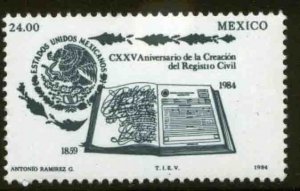 MEXICO 1375, 125th Anniv of the Civil Registry Office MINT, NH. VF.