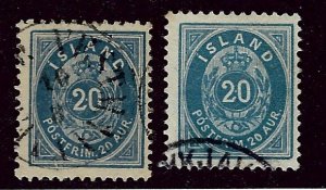 Iceland SC#28 & 28a Used F-VF SCV$90.00...Bid to Win!