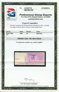 US SCOTT #1089 PL# MINT-GEM-OG-NH GRADED 100 W/ PSE CERT SMQ $160 (5/19/22 GP)