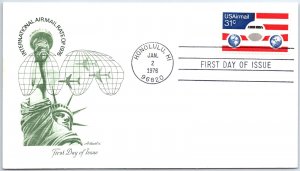 U.S. FIRST DAY COVER 31c INTERNATONAL AIR MAIL RATE ON ARTMASTER CACHET 1976