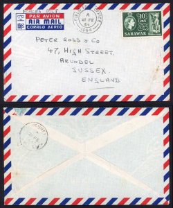 Sarawak 1964 Forces Air Mail FPO 1044 postmark from Brunei to England