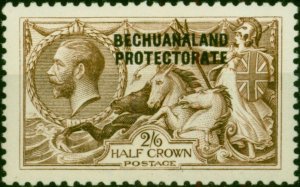 Bechuanaland 1920 2s6d Chocolate-Brown SG88b Opt Double One Albino V.F LMM Sc...