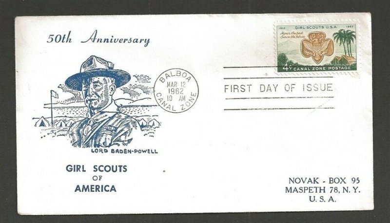 1962 Canal Zone 156 Girl Scouts FDC - Novak