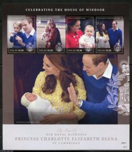 NEVER BEFORE OFFERED PALAU 2015 BIRTH OF PRINCESS CHARLOTTE SHT WITH DIANA IMF
