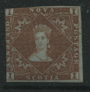 Nova Scotia 1853 1d red brown mint o.g. hinged