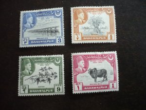 Stamps - Bahawalpur - Scott# 22-25 - Mint Hinged Set of 4 Stamps