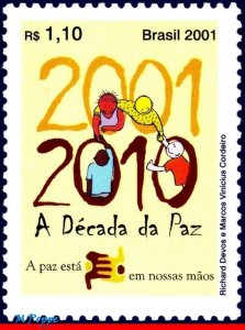 2794 BRAZIL 2001 DECADE OF PEACE, ONU UN UNITED NATIONS MI# 3145 RHM C-2377, MNH