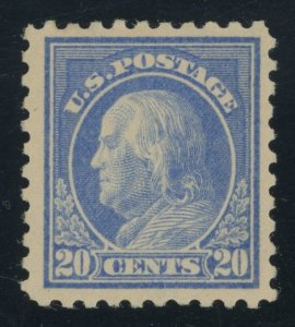 USA 438 - 20 cent Franklin perf 10 - VF Mint light hinged with clean PF Cert