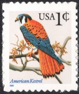 SC#3031A 1¢ American Kestrel Single (2000) SA