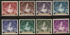 PORTUGAL Scott 784-91 MH* Maria 1953 setCV$96 toned gum