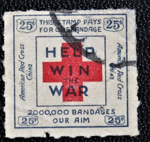 WWI CHINA & USA  AMERICAN RED CROSS 1918 CHINA RELIEF HELP WIN THE WAR