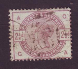 J19758 Jlstamps 1883-4 great britain used #101 queen