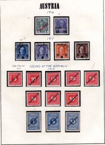 AUSTRIA 1894 -1957 COLLECTION OF POSTAGE DUES SCOTT # J1 -J259 IN HINGLESS PAGES