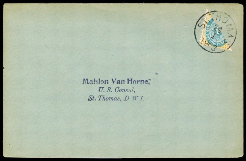 U.S. POSS.- DANISH WEST INDIES 18a used  CV $100.00 (ID # 104829)