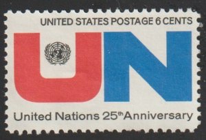 SC# 1419 - (6c) -  United Nations - 25th Anniversary Used single