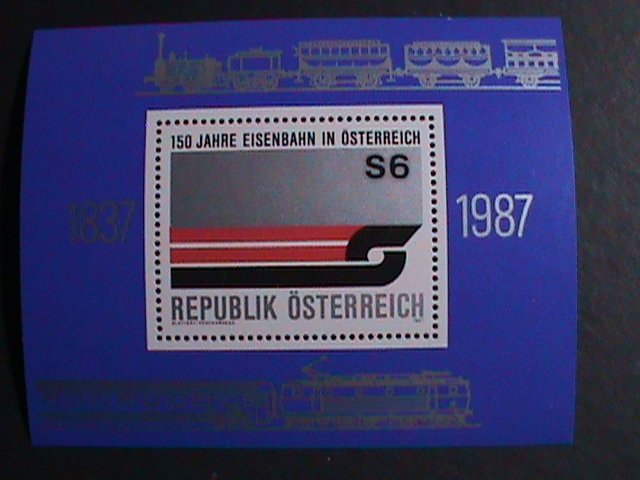 AUSTRIA-1987 SC# 1399 AUSTRIA RAILWAYS SESQUICENTENARY-TRAINS MNH S/S VF