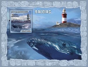 MOZAMBIQUE - 2007 - Whales & Lighthouses - Perf Souv Sheet - Mint Never Hinged