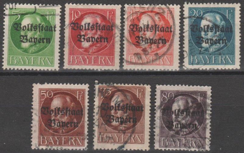 Bavaria #137, 139-41, 146,  148-9  F-VF  CV $14.00 (B14003)