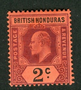 BRITISH HONDURAS; 1904 early Ed VII issue fine Mint hinged Shade of 2c. value
