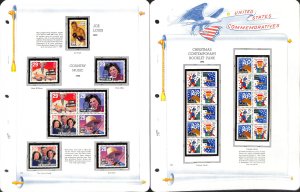United States Stamp Collection in White Ace Album, 1993-1996 MNH in Mounts