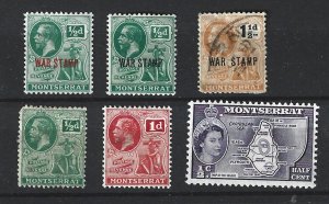 Montserrat  Mimi Lot of 6 different Used &  Mint stamps 2019 CV $3.20