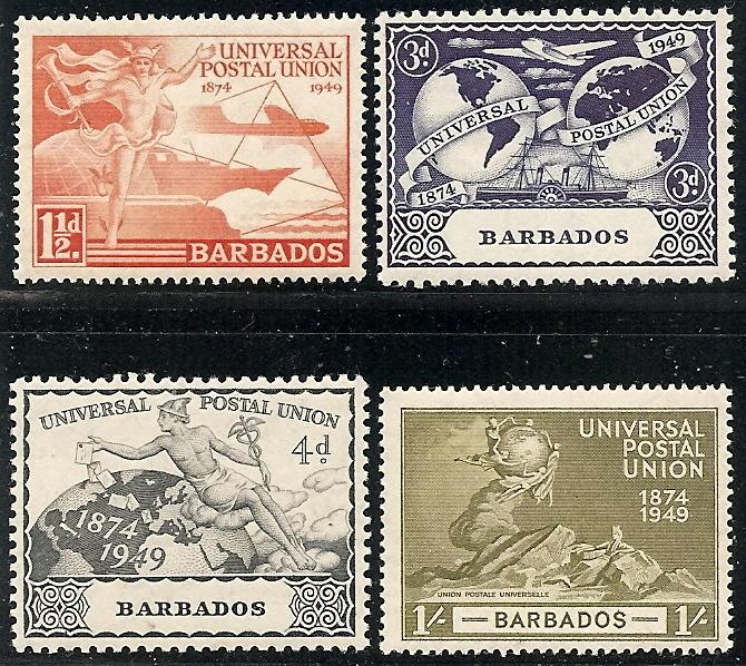 Barbados 212-15 Mint OG 1949 UPU