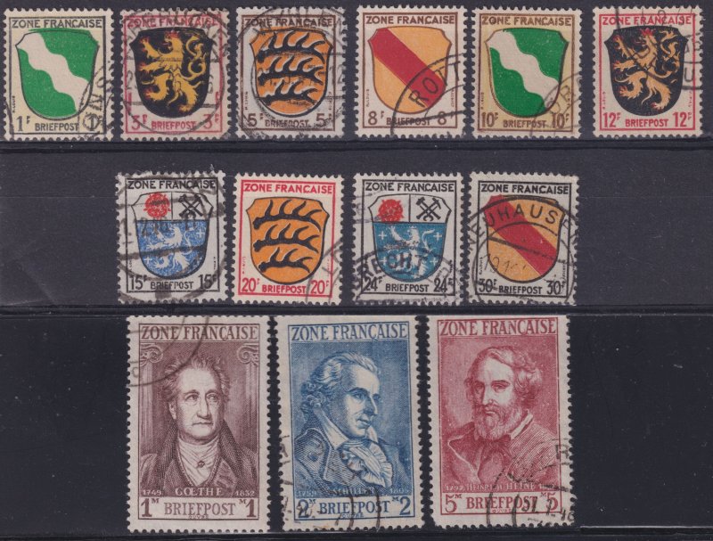 Germany French Zone 1945-1946 #4N1 - 4N13 vf u