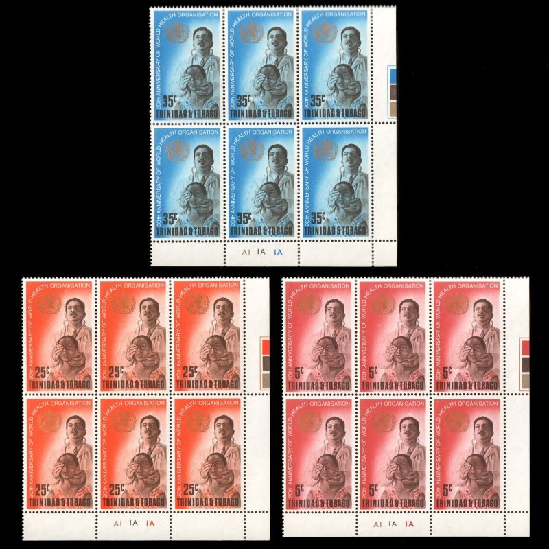 T&T TRINIDAD TOBAGO 1958-1968 MNH Sets of Stamp Blocks CV$88
