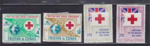 Tristan Da Cunha 133-136 British Red Cross 1970