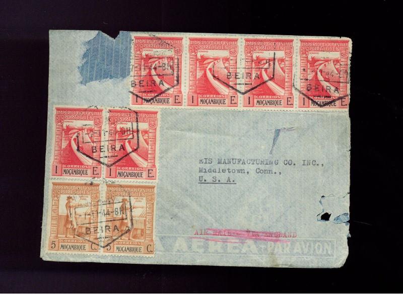 1944 Beira Mozambique cover to USA Uncensored