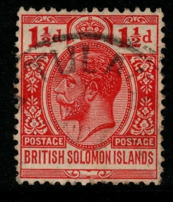 BRITISH SOLOMON IS. SG42 1924 1½d BRIGHT SCARLET FINE USED