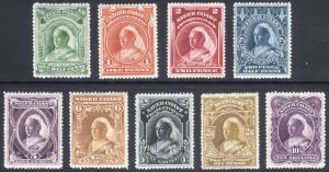 Niger Coast Protectorate 1897 1/2d-10s WmkCA Scott 55-63 SG 66-74 MVLH Cat $246