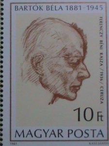 HUNGARY 1981-SC#32685 BELA BARTOK-COMPOSER MNH S/S VF  WE SHIP TO WORLD WIDE