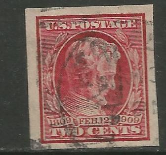 UNITED STATES  368  USED, IMPERF,  LINCOLN BIRTH CENTENARY