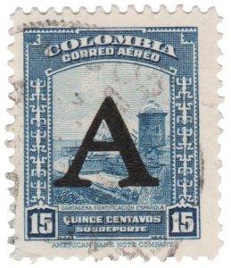 COLOMBIA STAMP 1950 SCOTT # C188. USED. # 7