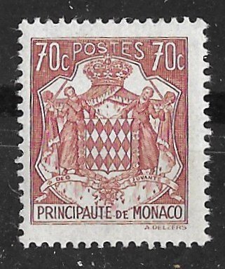 Monaco # 153A   Coat of Arms   70c    (1) Unused