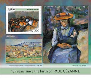 LIBERIA- 2023 - Paul Cezanne - Perf Souv Sheet - Mint Never Hinged