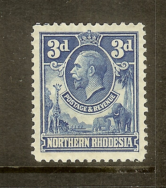 Northern Rhodesia, Scott #5, 3p King George V, MLH