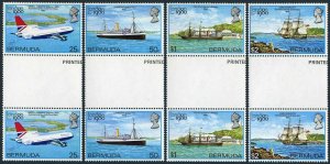 Bermuda 393-396 gutter,MNH.Michel 382-385. LONDON-1980.Plane,Ships.