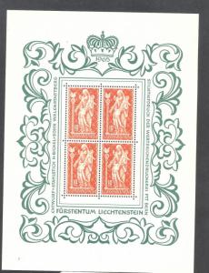 Liechtenstein #395 sheet of 4 Mint VF NH 