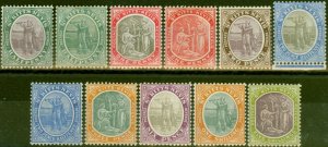 St KItts & Nevis 1905-18 set of 11 SG11-21 Fine Lightly Mtd Mint