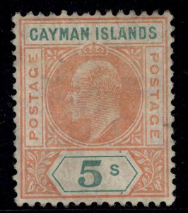CAYMAN ISLANDS EDVII SG16, 5s salmon & green, M MINT. Cat £200.