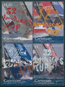 Canouan Stamps 2008 MNH 32nd America's Cup Sailing Sports 4v Block