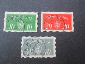 Norway 1934 Sc O12,14,18 FU
